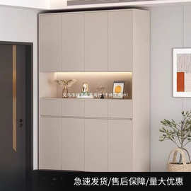 鞋柜室内门口外楼道入户玄关柜一体靠墙走廊用大容量鞋架奶油风