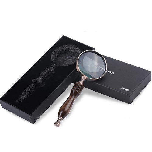 99168 gift box packaging metal frame ebony handle reading classical retro style photography props magnifying glass