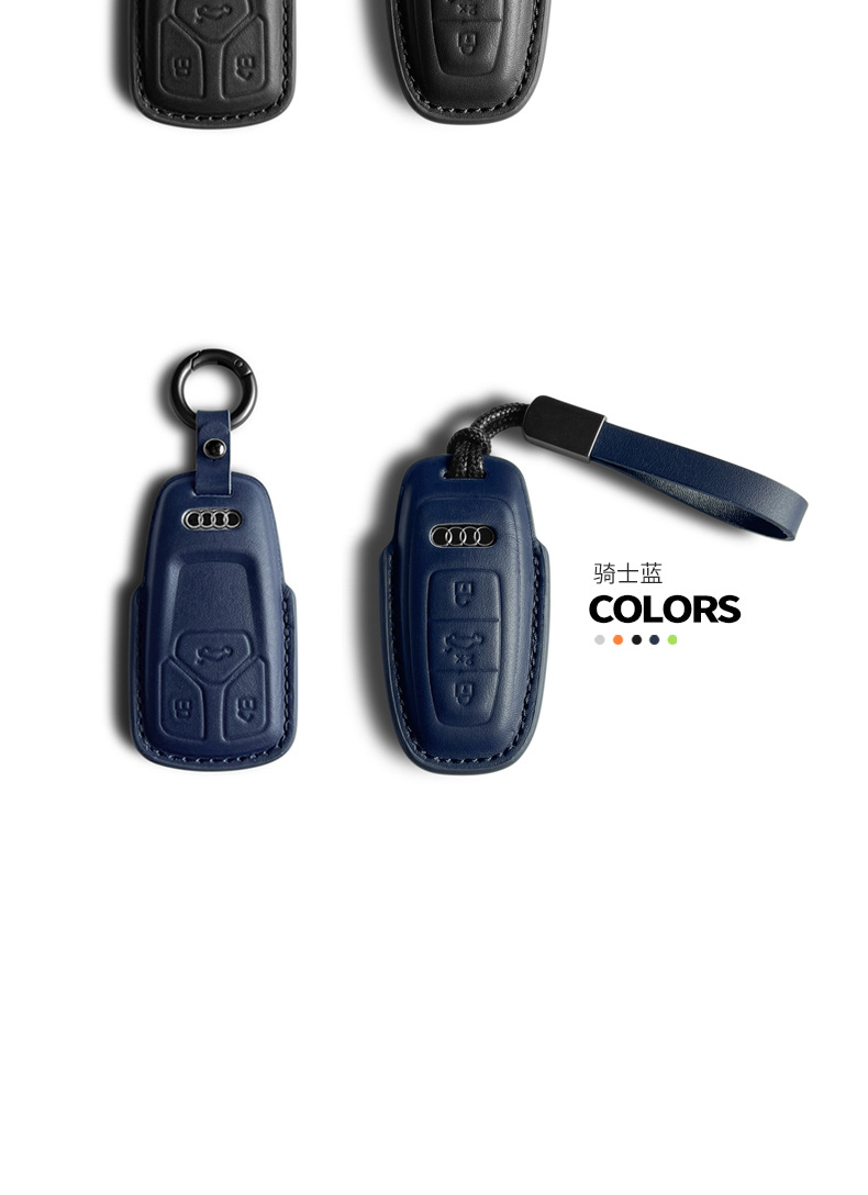 Suitable for Audi Keychain Genuine Leather A4L A7L Q2L Car Key Bag A3 A6L Q5L A8L