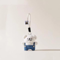 韓国のかわいい茶色のストラップ子犬ぬいぐるみストラップ