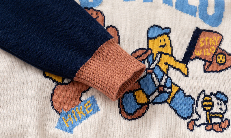 Autumn new mountain style clothing, boys' double-layer cotton thread, teddy bear vacation pullover sweater, children's_voghion.com