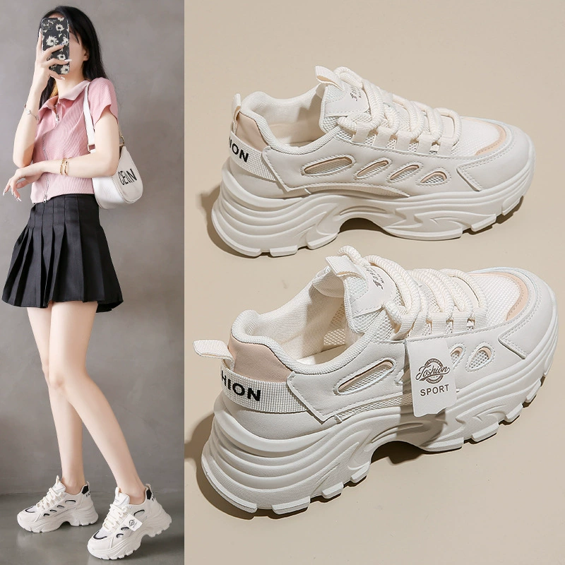 Ins Корейская версия новых пап обувь для женщин 2024 Летние студенческие спортивные кроссовки Повседневная обувь с толстой подошвой FB-03