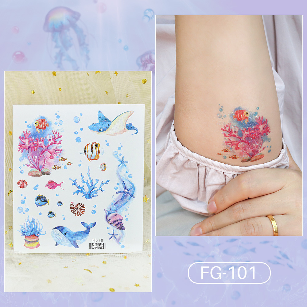 Tatuajes Temporales con Purpurina de Papel de Transferencia de Agua para Cuerpo image 27