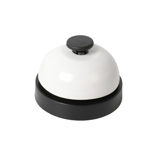 Metal quiz buzzer with handheld bell for mic-snatching, pet-training summoning, and manual service-call devices