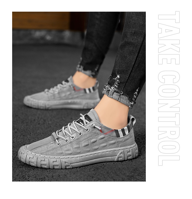 Comfortable and breathable 2023 ice silk spirit men's shoes spring and summer fashion trend board shoes ball canvas crocodile pattern casual shoes_voghion.com