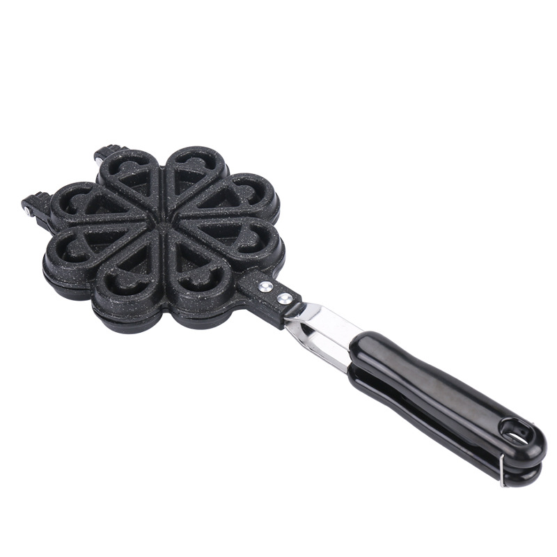 厂家直供华夫饼机松饼机家用水滴花瓣形心形新款格子华夫饼模具