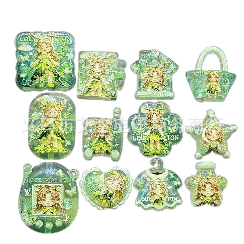 Acrylic Christmas Cat Betty Printed Beaded Pen DIY Handmade Mobile Phone Chain Key Chain Bag Hanging Jewelry Accessories