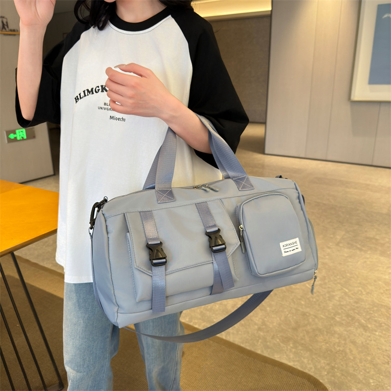 Travel bag Premium sense women's large-capacity sports bag Fitness bag Luggage bag Water-proof shoulder bag_voghion.com