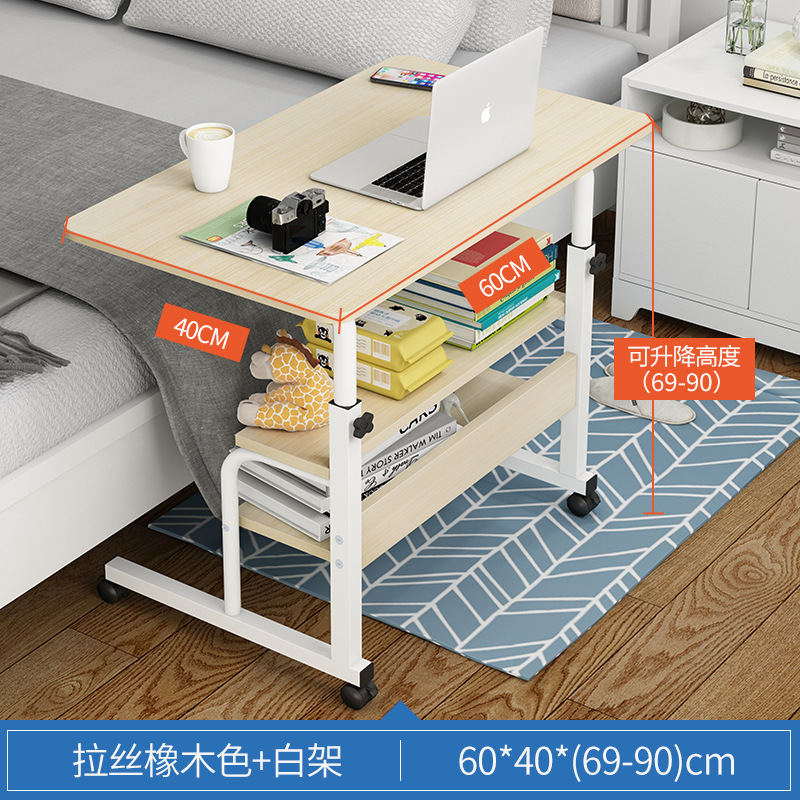 Escritorio de altura ajustable, mesa pequeña portátil y sencilla para dormitorio, uso doméstico, escritorio de estudio para estudiantes, escritorio de computadora sencillo para dormitorio o mesita de noche.