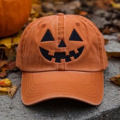 跨境新款 Autumn Style Print Hat 万圣节个性南瓜秋季风格印花帽