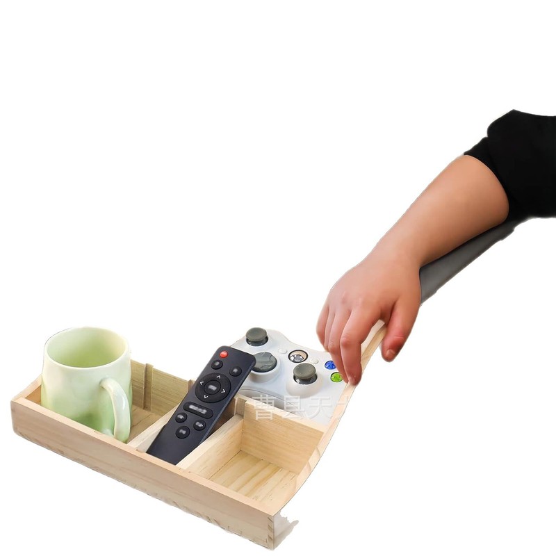 家庭用木製ソファカップホルダートレイスナックドリンクリモコン雑貨収納ボックス革防水ソファカップホルダー|undefined