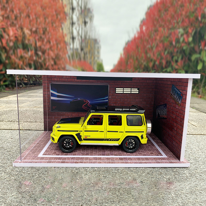 Comercio exterior al por mayor garaje transfronterizo con luces auto-instalado PVC aparcamiento adecuado para 1:18 montado adornos de pared de fondo