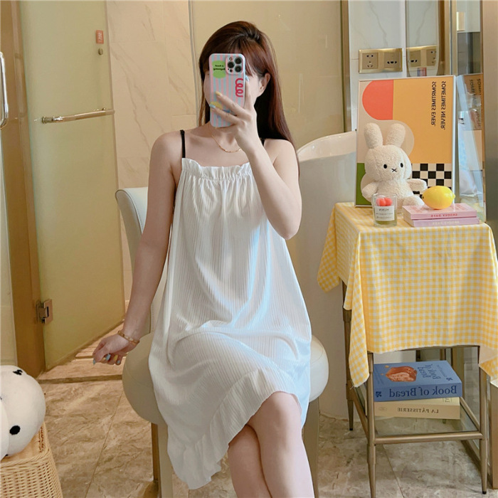 Pijama de cabina de verano nuevo estilo simple color sólido ocio dulce pijama casero algodón comercio exterior al por mayor