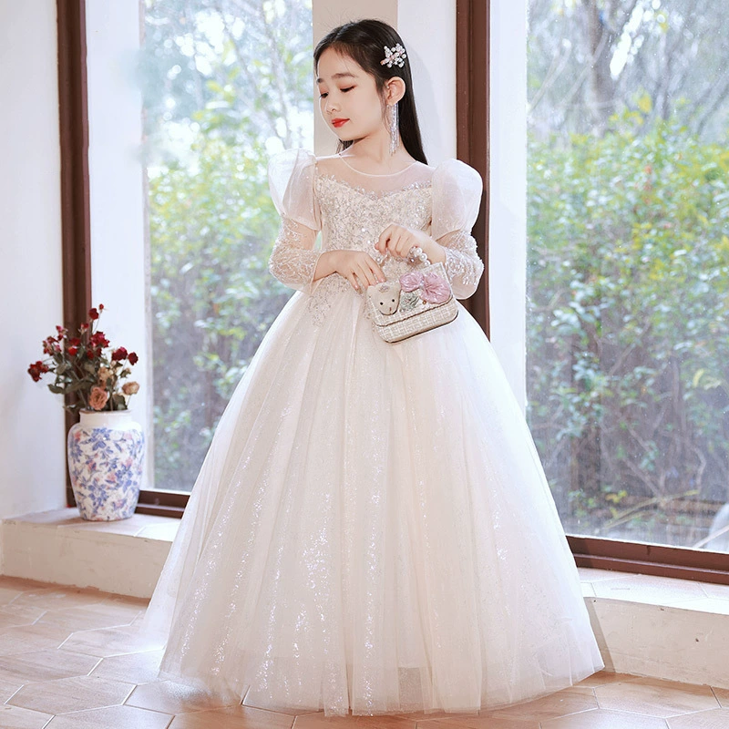 Детское платье для девочки, нарядное платье для подружки невесты, платье принцессы для маленькой девочки, пышное тюлевое платье для девочки, платье для выступления на подиуме, для выступления на фортепиано, летнее платье