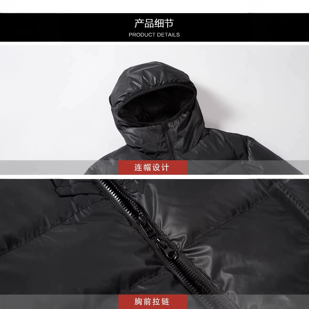 (Cross-border trading), winter long jacket with down, mid-length, increased thickness