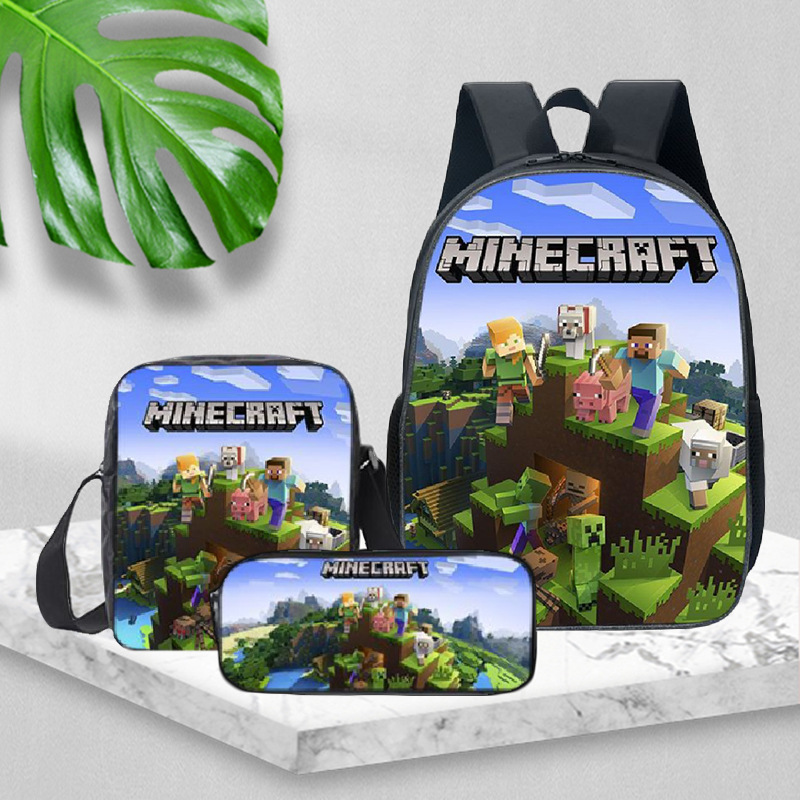 跨境小學(xué)生書包我的世界游戲雙肩背包戶外旅行休閑電腦背包