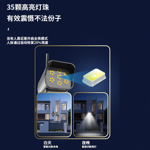 Simulated solar monitoring street light, intelligent human body induction lighting, long-lasting waterproof wall-mounted garden light