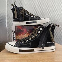 ins高帮帆布鞋男学生韩版潮流复古百搭原宿ulzzang休闲情侣女板鞋