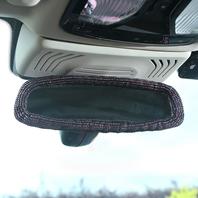 Steering wheel cover – protective cover, wholesale - purple-rearview-mirror-cover-38cm
