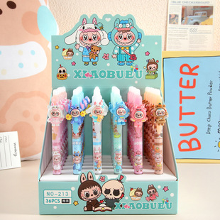 Cute cloth resin press erasable pen hot erasable high-value girl heart ins wind student crystal blue pen