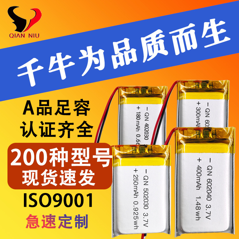 Ready-Made Polymer Lithium Batteries with Customizable Capacity 602030 Lithium Iron Phosphate Battery Led Light Rechargeable Battery