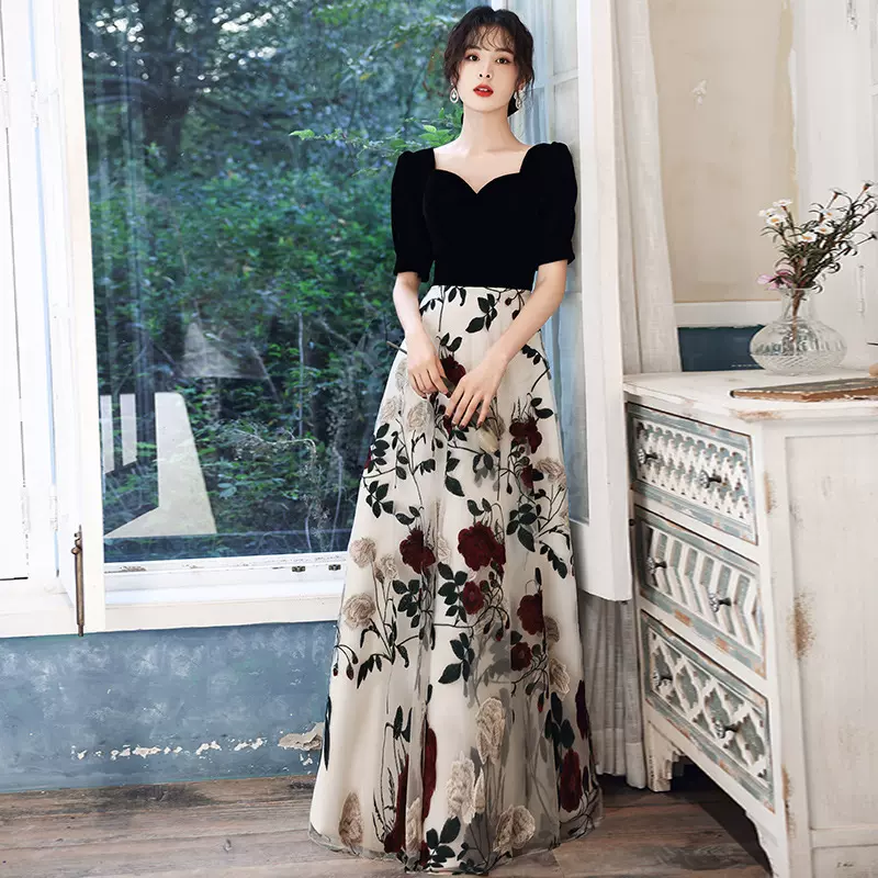 宴会晚礼服裙女2025春季新款气质优雅连衣裙平时可穿年会生日礼服