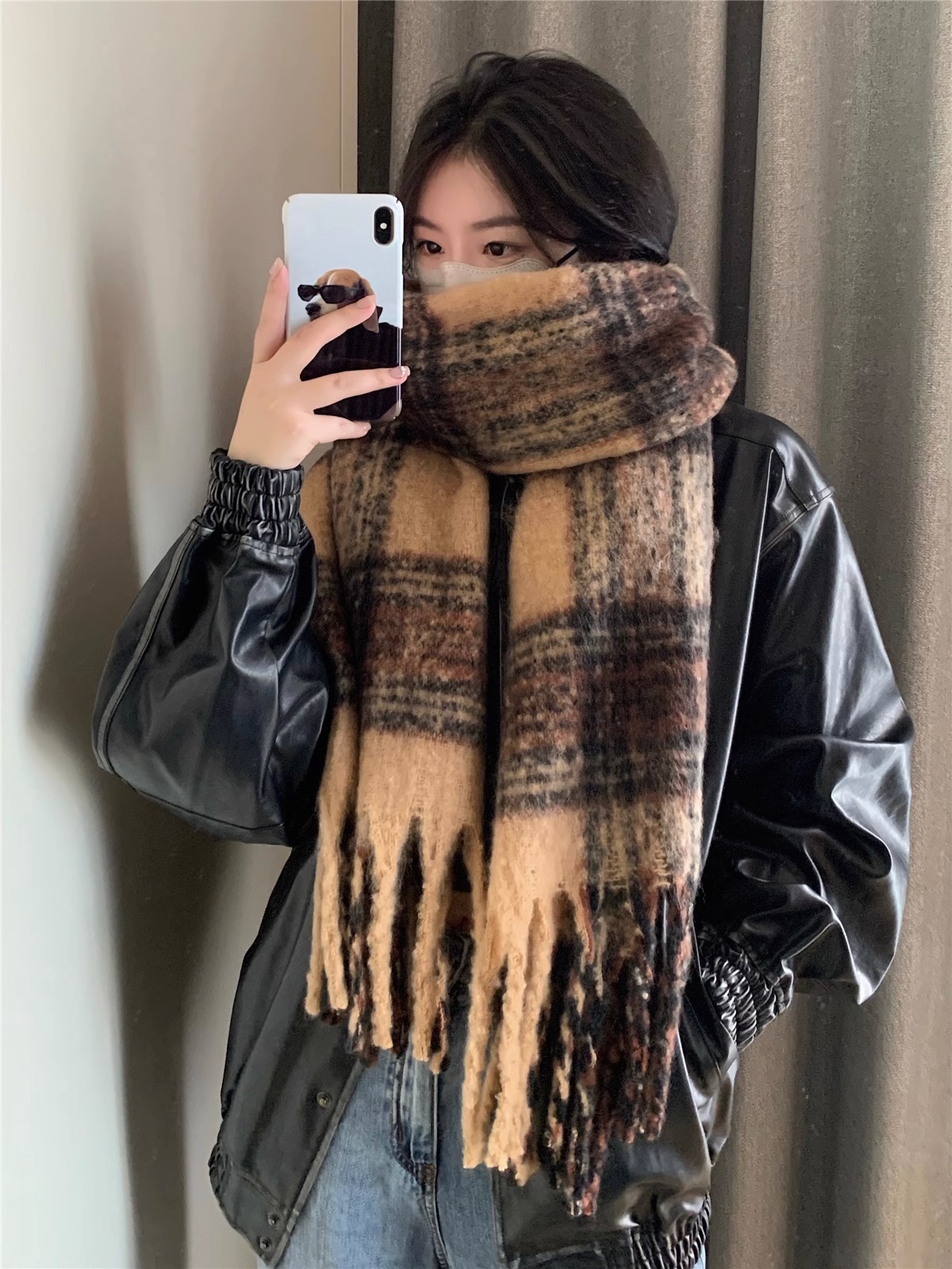 De alto grado de gradiente de color a juego mohair bufanda de las mujeres de invierno engrosada caliente Corea del Sur ins nuevo chal de Cachemira