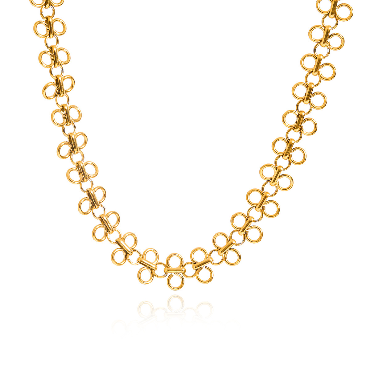 Wanxing Cross-border oro 18 quilates cuello hueco de trébol de cuatro hojas retro francés collar simple de alta gama joyería