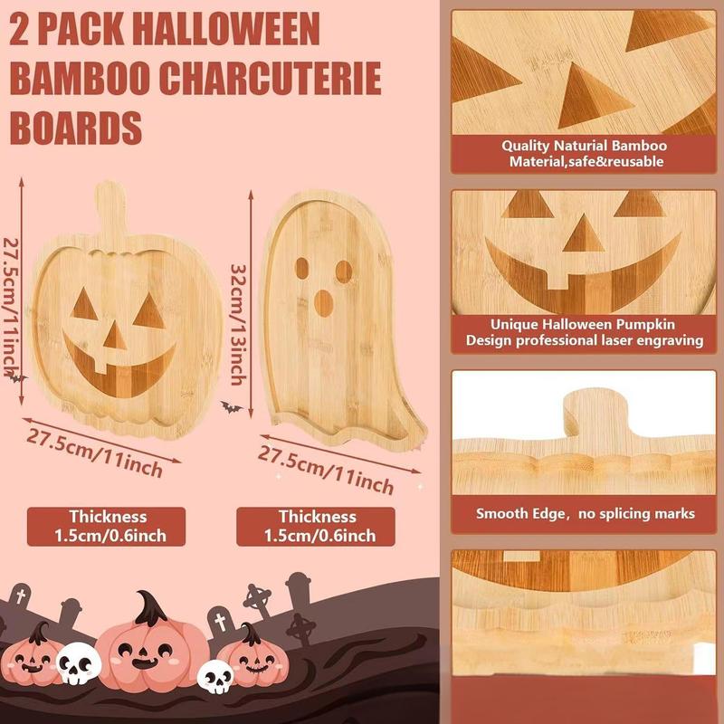 国境を越えた竹製ハロウィーンカボチャトレイパーティー装飾hallowen PumpkinPlate幽霊皿|undefined