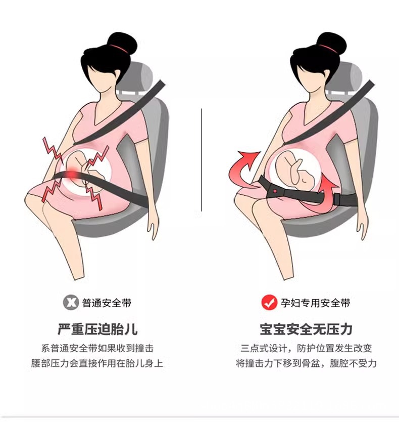 Best-selling maternity safety belt to prevent abdominal strangulation, car-specific belly support for pregnant mothers, co-pilot seat fixator