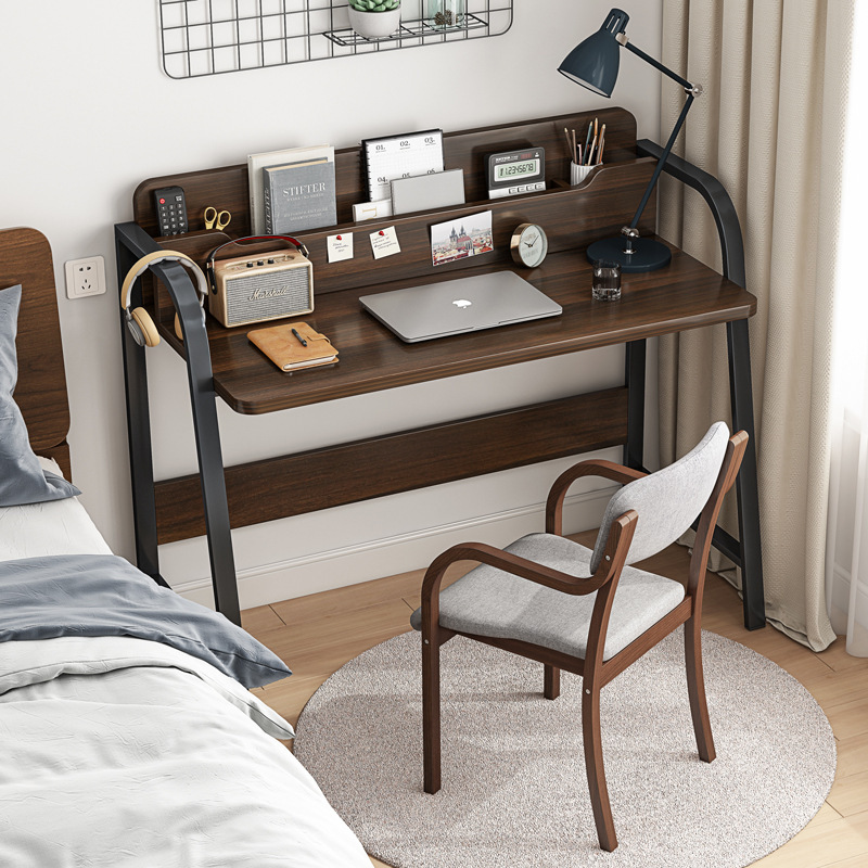 Small apartment desk bookshelf combination bedroom student writing desk wall simple home corner 80 narrow table