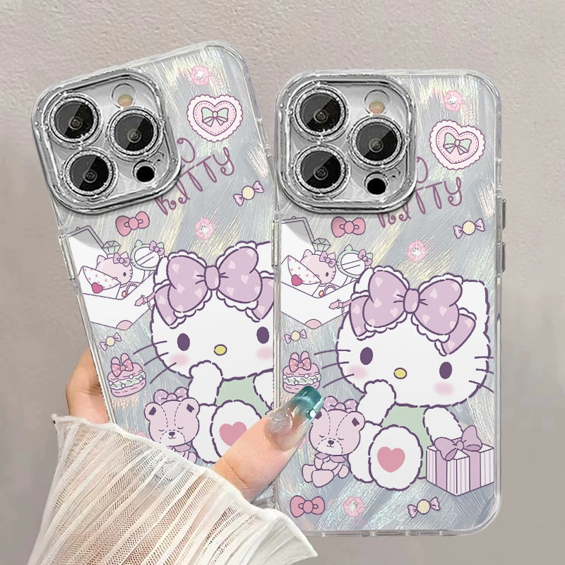 Huawei, Honor, Hello Kitty, Xiaomi, совместимый чехол с бантом, мультяшный объектив