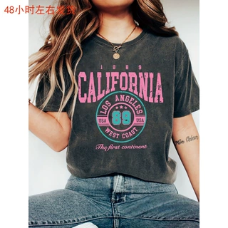 CALIFORNOA 女士复古加州图案T恤 - 复古洛杉矶88西海岸设计