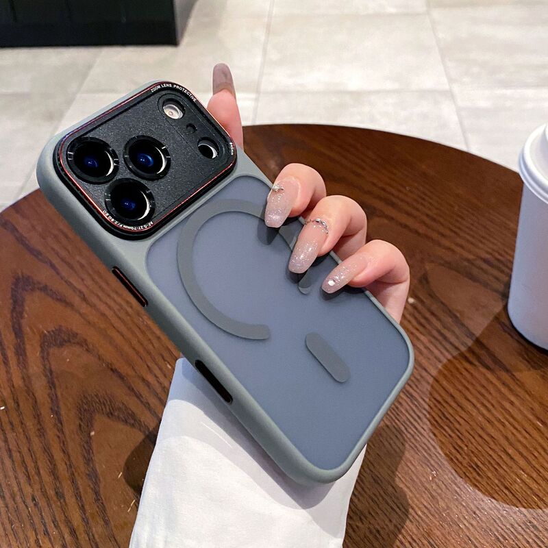 莱卡金属镜框适用iPhone17手机壳肤感磨砂磁吸苹果16promax保护套|undefined