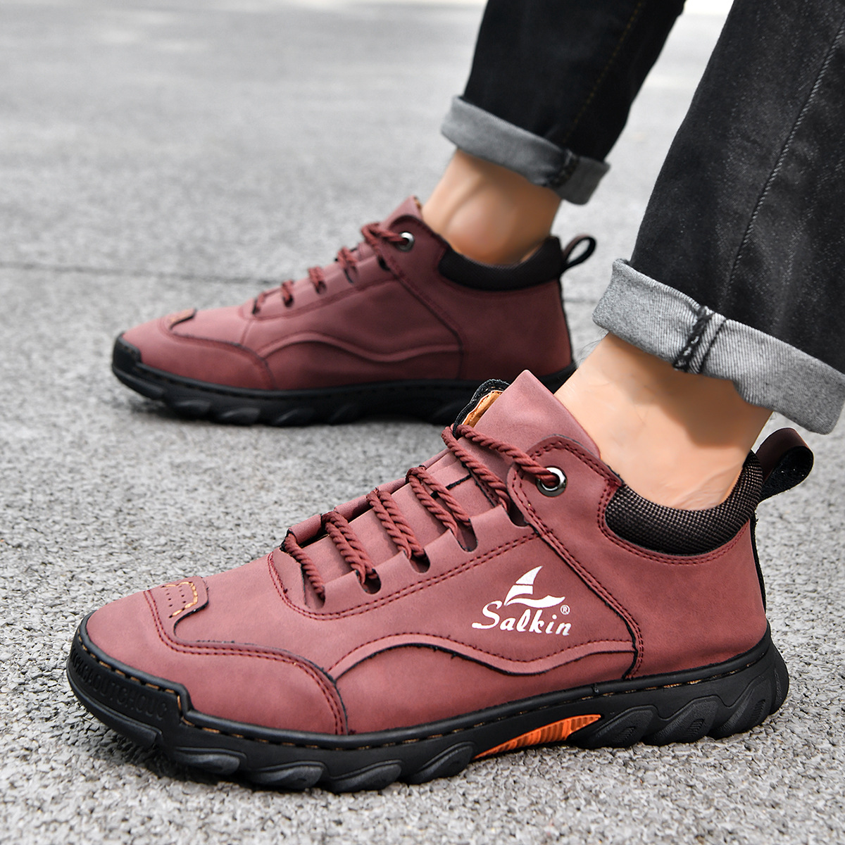 Men's Plus Size Pu Leather Casual Ankle Boots With Lace-up Design_voghion.com