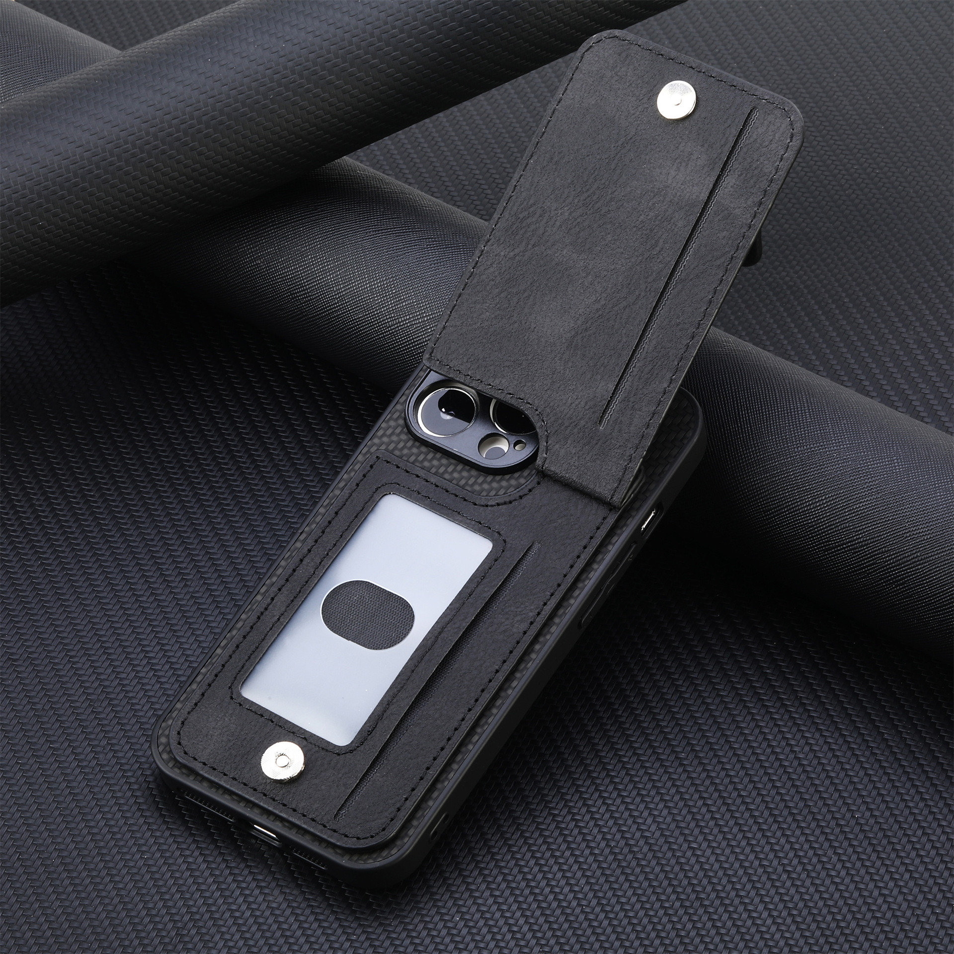 TechGlobe Compatible With IPhone 17 Flip Holder Phone Case Wallet Stand Zipper Bag Card Slot Protective Cover_voghion.com