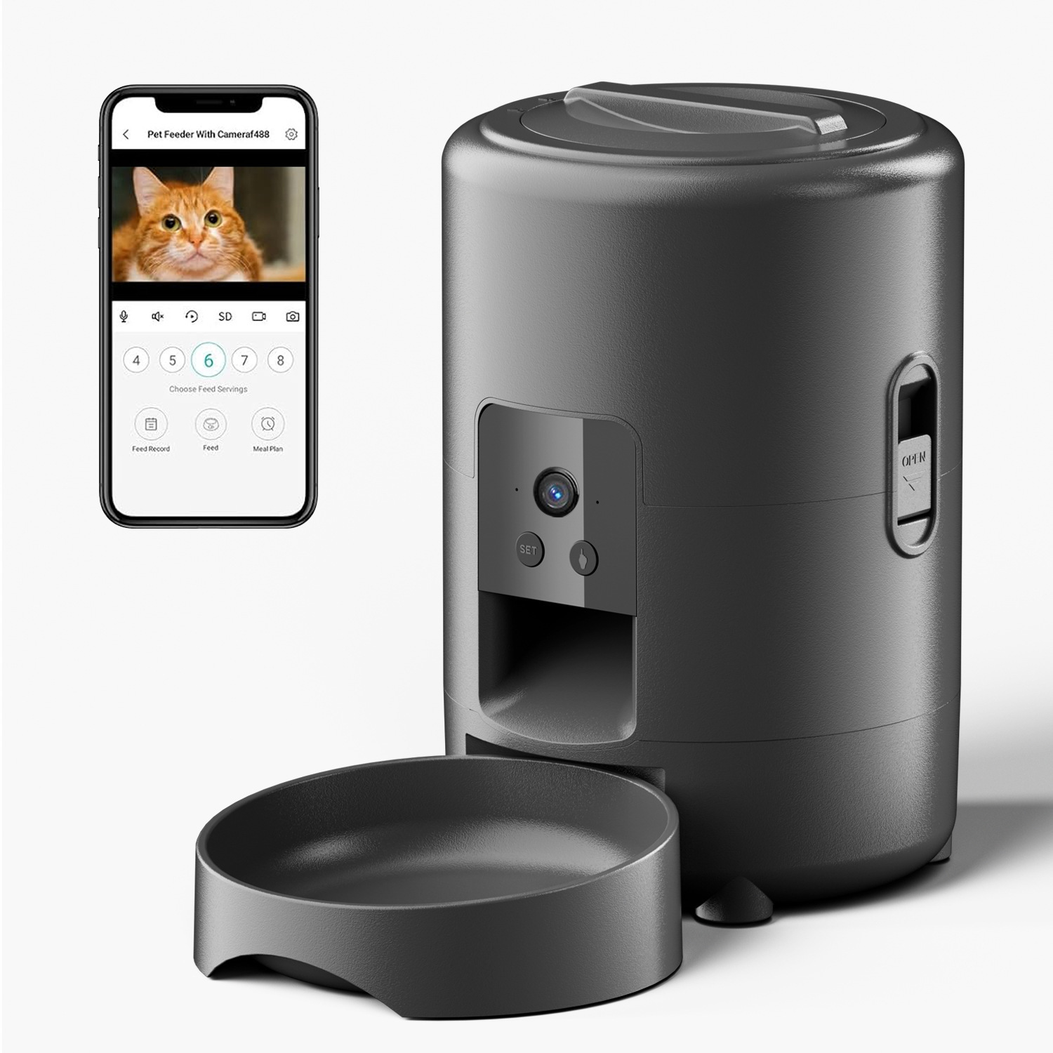 Amazon Hot Pet Automatic Feeder Cat and Dog Video Key Feeder WiFi   Etiquetado