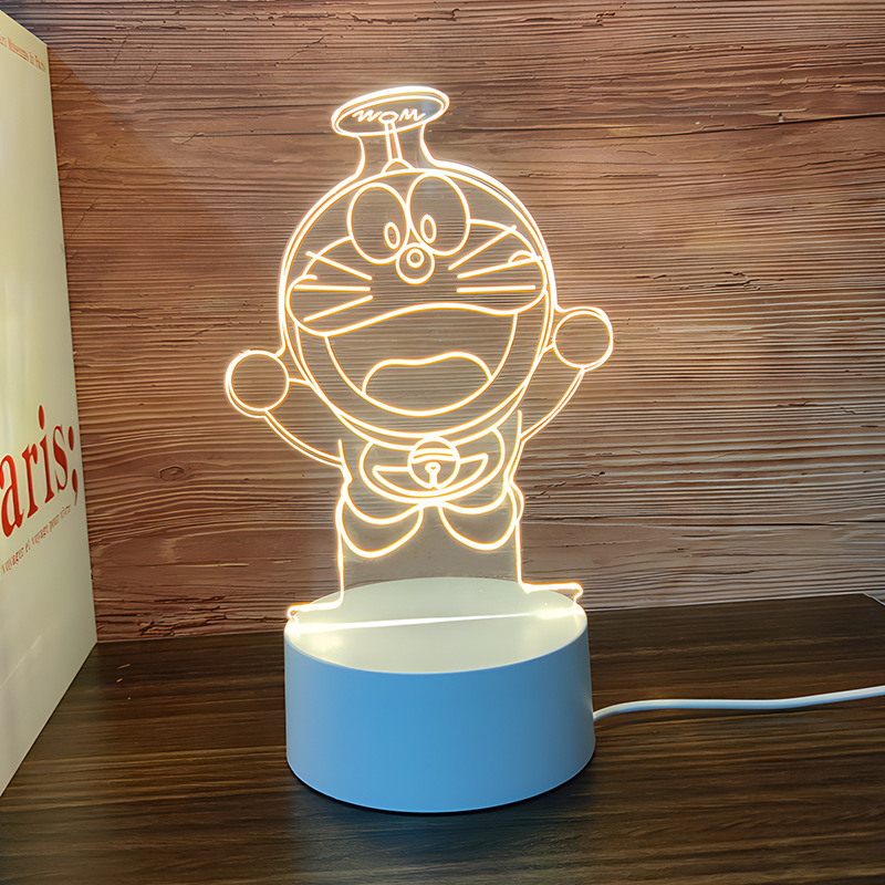 Venta al por mayor luz nocturna 3D USB niños dibujos animados regalo de Navidad lámpara de mesa pequeña atmósfera transfronteriza fijo logotipo acrílico