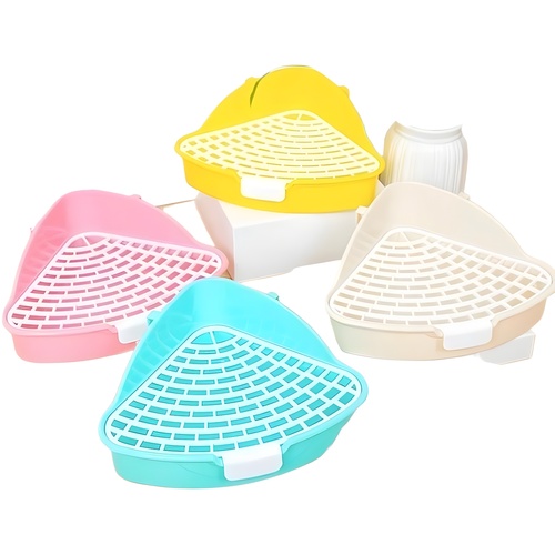 (Complimentary Shipping) Small Pet-Specific Toilet, Non-Clogging Triangular Toilet, Mini Urinal for Small Animals, Hamster, Rabbit, Guinea Pig Litter Box