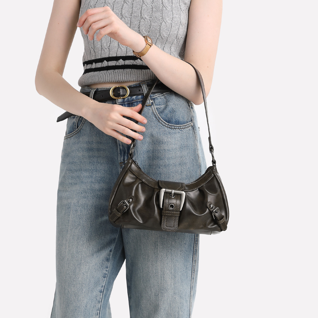 2026 Spring/Summer New Women's PU Leather Underarm Bag, Single Shoulder Handbag, Y2K Hot Girl Style, Cross-border Trending Bag - Thumbnail 4