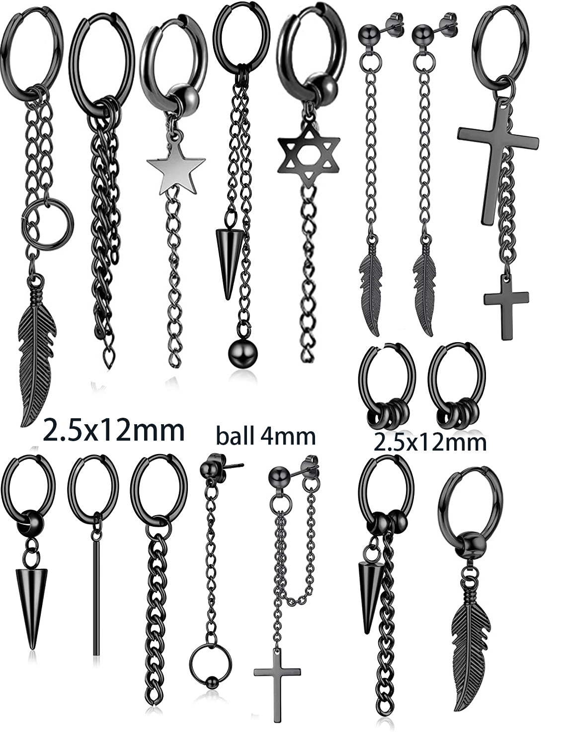 Pointed titanium steel lip stud product view