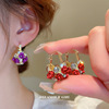 Fashionable design advanced earrings, flowered, light luxury style, high-quality style