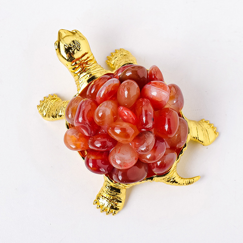 Racimo de cristal natural transfronterizo, adornos de tortuga, cristal púrpura, amarillo y blanco, piedra en bruto, piedra de expansión, adornos artesanales de bricolaje hechos a mano