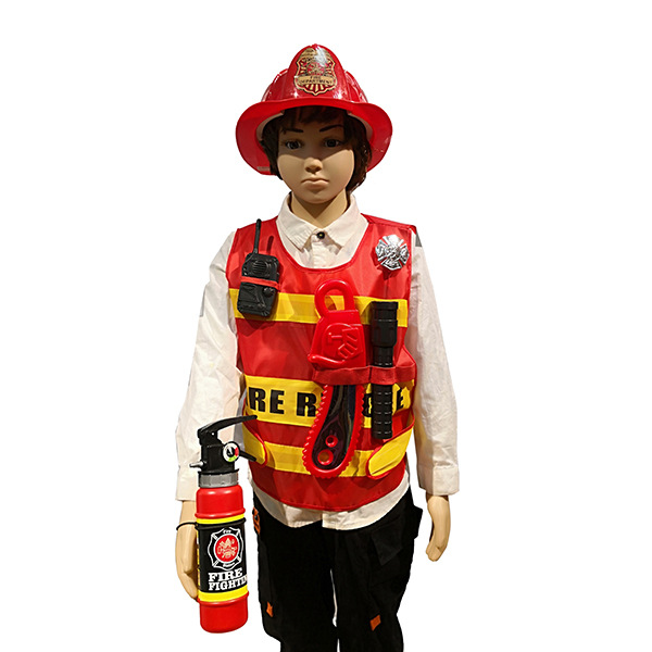 Cross-Border Children's Firefighter Toy Hat, Realistic Fire Extinguisher, Role-Playing Costume, Pretend Play Toy Set