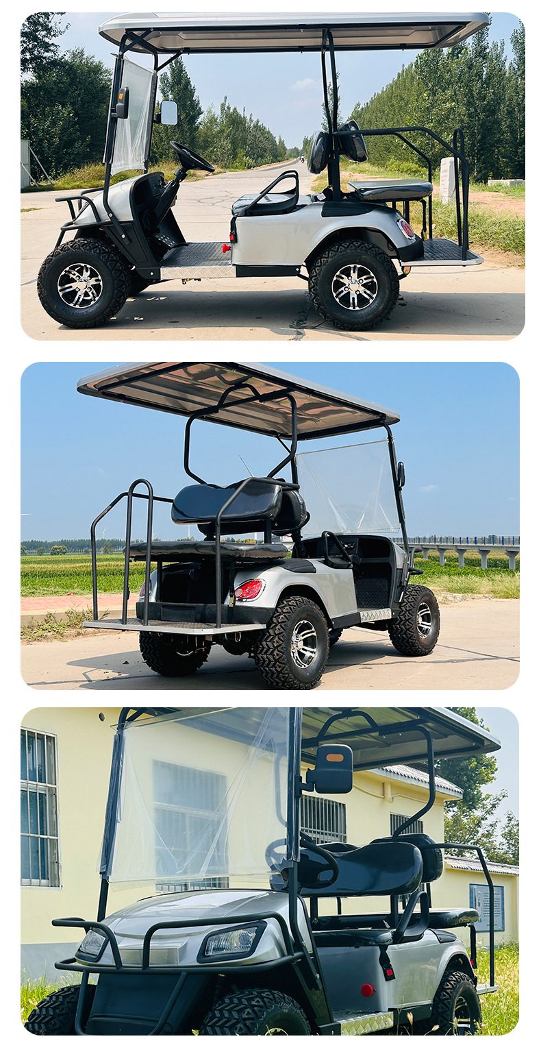Electric Golf Cart Double-Row 4-Seater Sightseeing Vehicle Four-Wheel Patrol Vehicle Shuttle Bus Sales Office Source Factory
