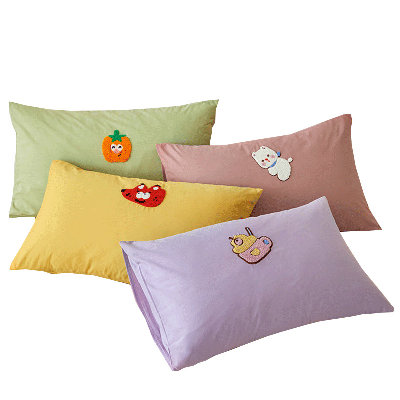 Un par de fundas de almohada bordadas con toalla de algodón ins 48x74 funda de almohada grande para adultos de algodón simple funda de núcleo de almohada para estudiantes