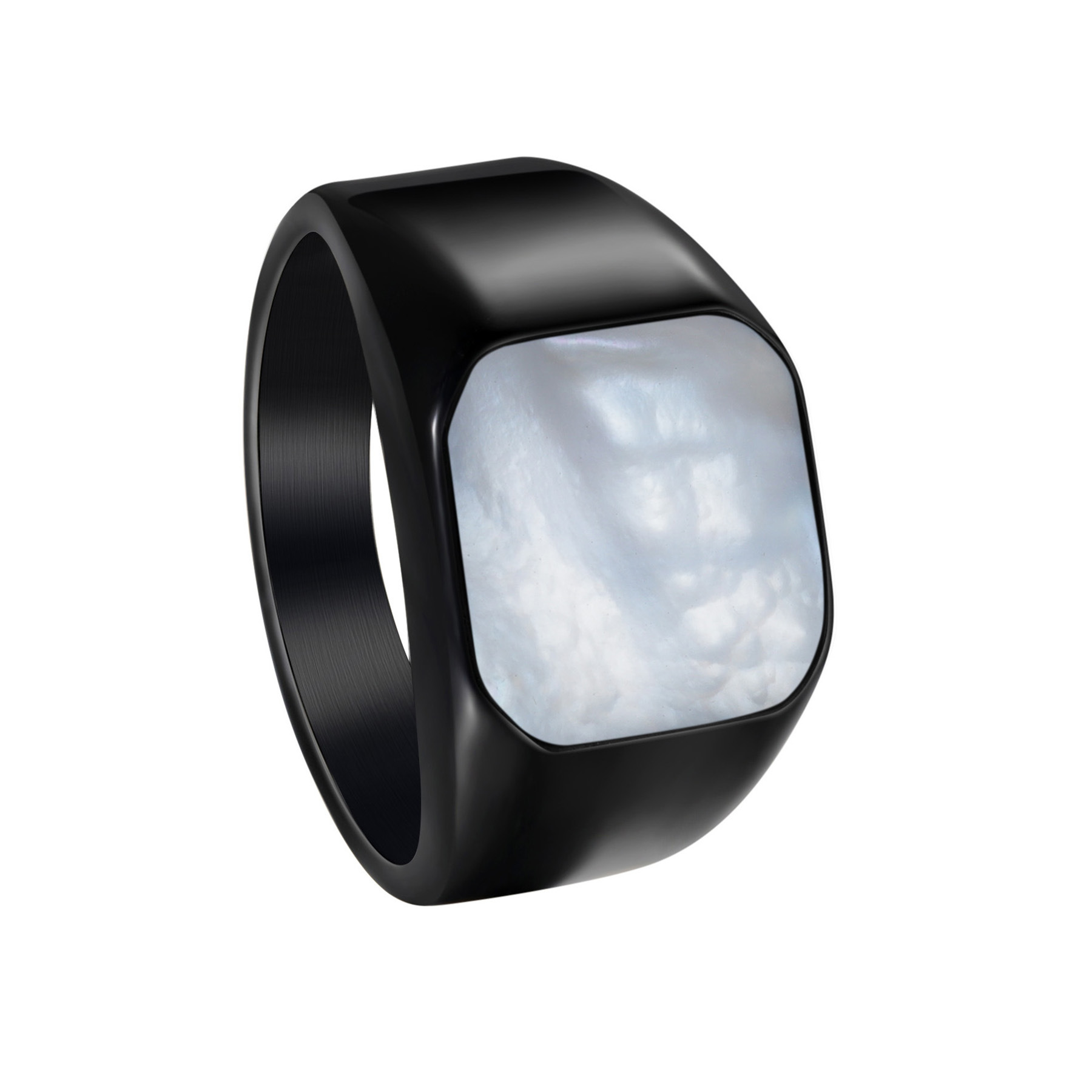 Plating Design Hip-Hop Vintage Style Solid Color Titanium Steel Plating Men's Rings Men Signet Rings