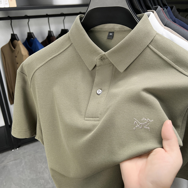 polo衫奥特莱斯刺绣鸟家同款夏新莱卡棉款休闲男短袖t-恤衫t血|undefined