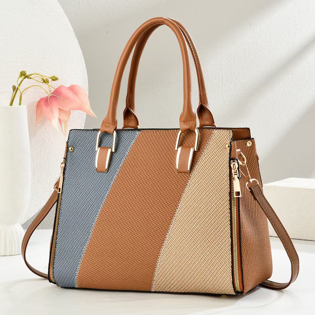Nuevo bolso de color en contraste 2025 bolso de mujer de moda de gran capacidad bolso de mensajero casual bandolera bags transfronterizos