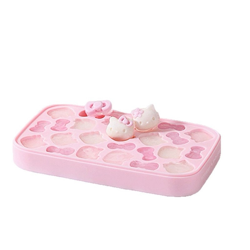 Hellokitty硅胶冰格卡通食品级按压冰块模具家用制冰储冰盒三丽鸥|undefined